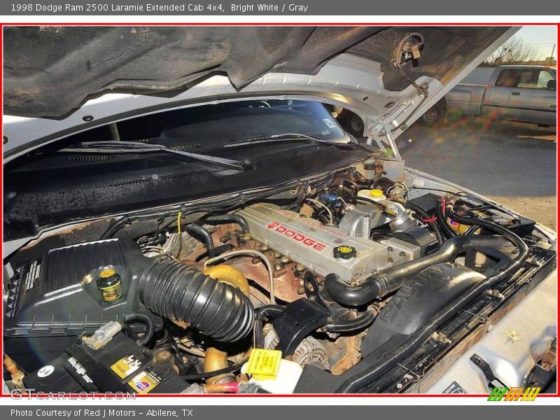 Bright White / Gray 1998 Dodge Ram 2500 Laramie Extended Cab 4x4