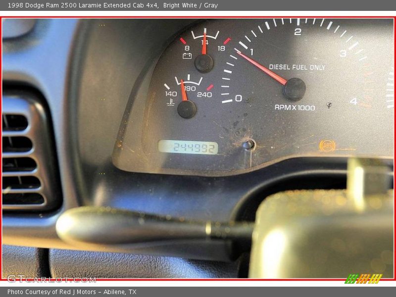 Bright White / Gray 1998 Dodge Ram 2500 Laramie Extended Cab 4x4