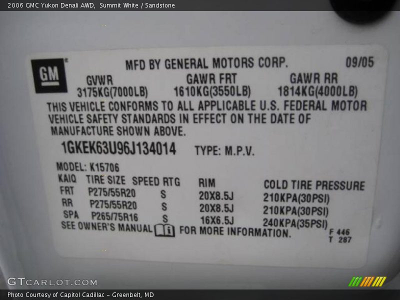 Summit White / Sandstone 2006 GMC Yukon Denali AWD