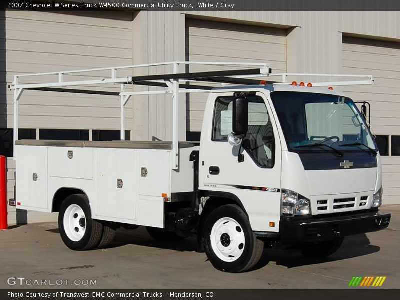 White / Gray 2007 Chevrolet W Series Truck W4500 Commercial Utility Truck