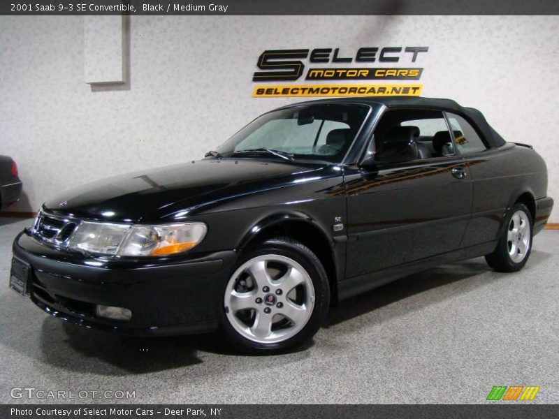 Black / Medium Gray 2001 Saab 9-3 SE Convertible