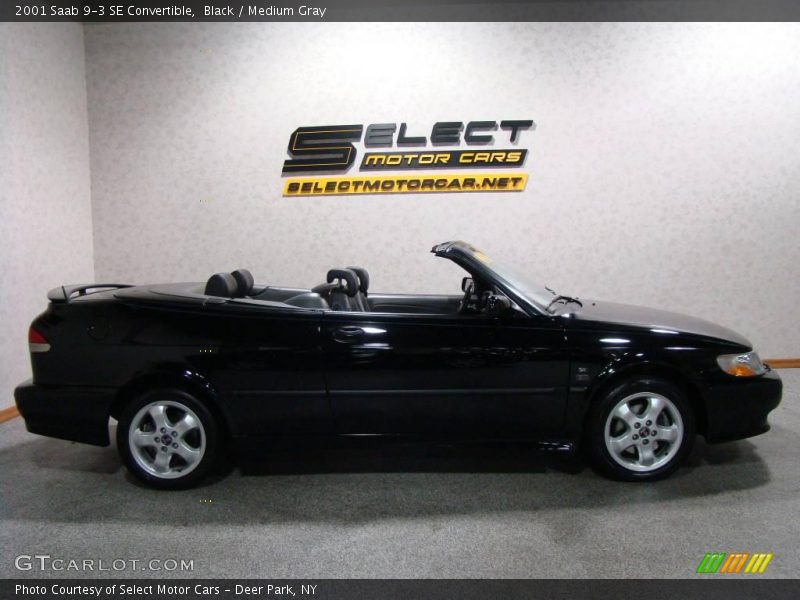 Black / Medium Gray 2001 Saab 9-3 SE Convertible