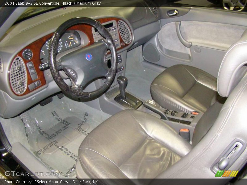 Black / Medium Gray 2001 Saab 9-3 SE Convertible