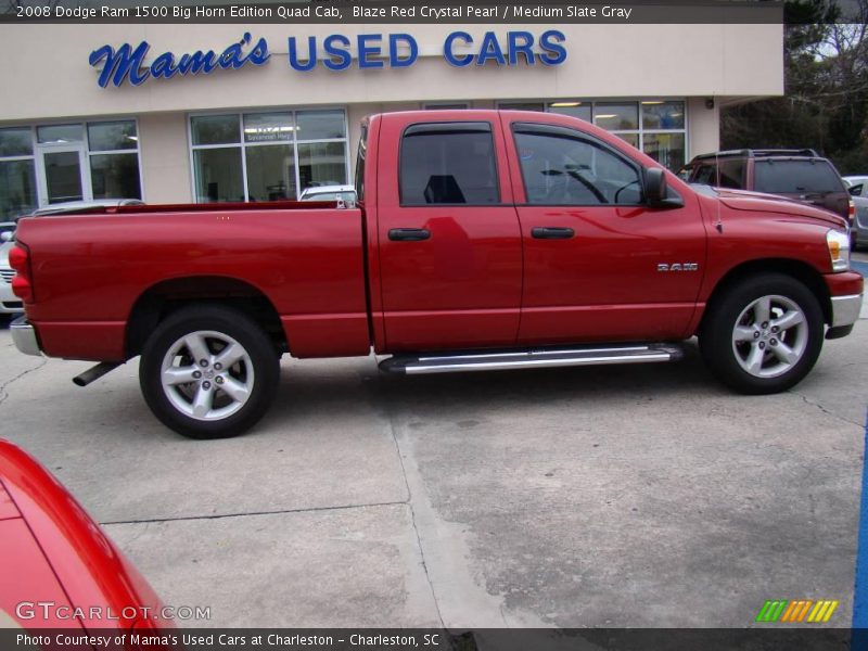 Blaze Red Crystal Pearl / Medium Slate Gray 2008 Dodge Ram 1500 Big Horn Edition Quad Cab