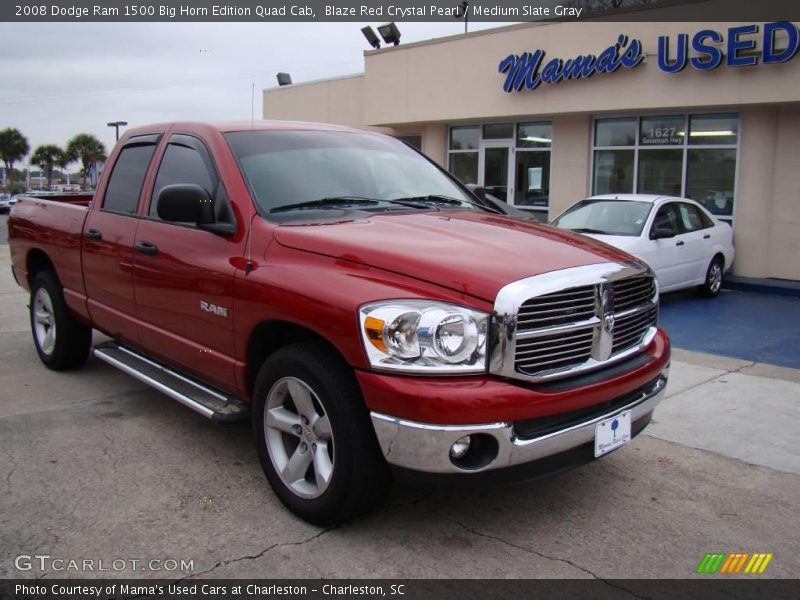 Blaze Red Crystal Pearl / Medium Slate Gray 2008 Dodge Ram 1500 Big Horn Edition Quad Cab