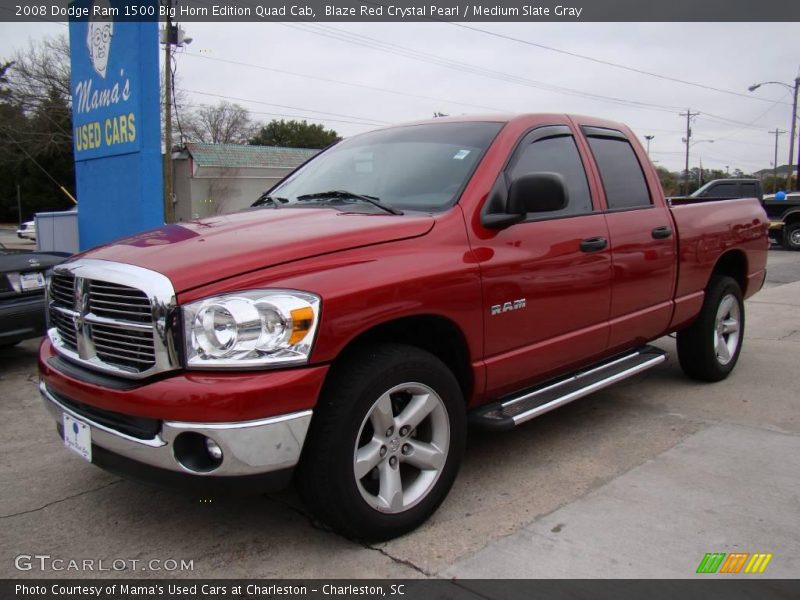 Blaze Red Crystal Pearl / Medium Slate Gray 2008 Dodge Ram 1500 Big Horn Edition Quad Cab