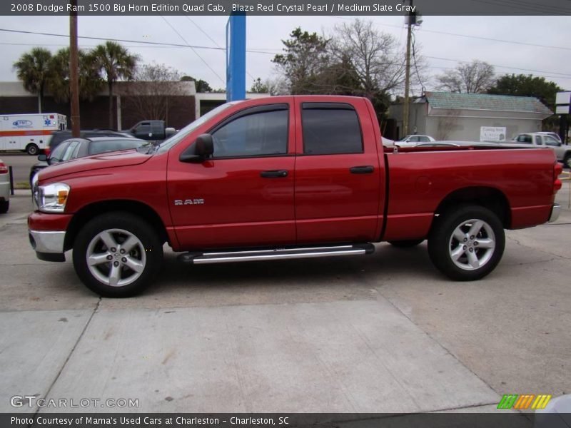 Blaze Red Crystal Pearl / Medium Slate Gray 2008 Dodge Ram 1500 Big Horn Edition Quad Cab