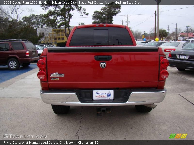 Blaze Red Crystal Pearl / Medium Slate Gray 2008 Dodge Ram 1500 Big Horn Edition Quad Cab