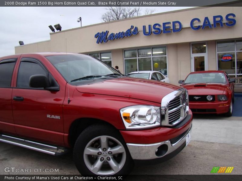 Blaze Red Crystal Pearl / Medium Slate Gray 2008 Dodge Ram 1500 Big Horn Edition Quad Cab