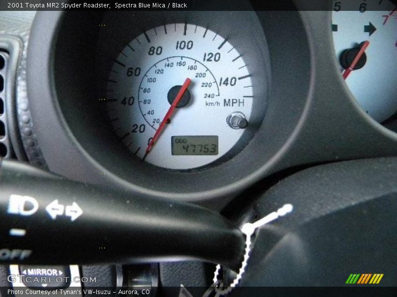 Spectra Blue Mica / Black 2001 Toyota MR2 Spyder Roadster