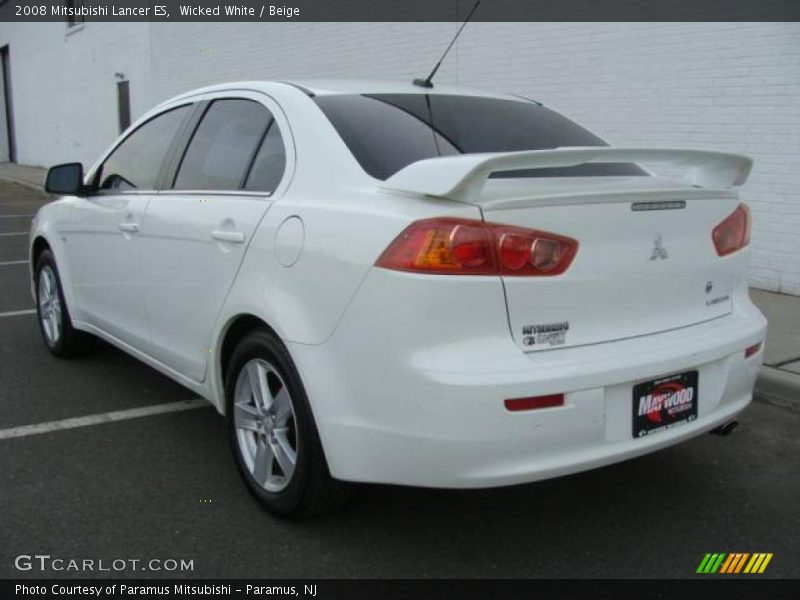 Wicked White / Beige 2008 Mitsubishi Lancer ES