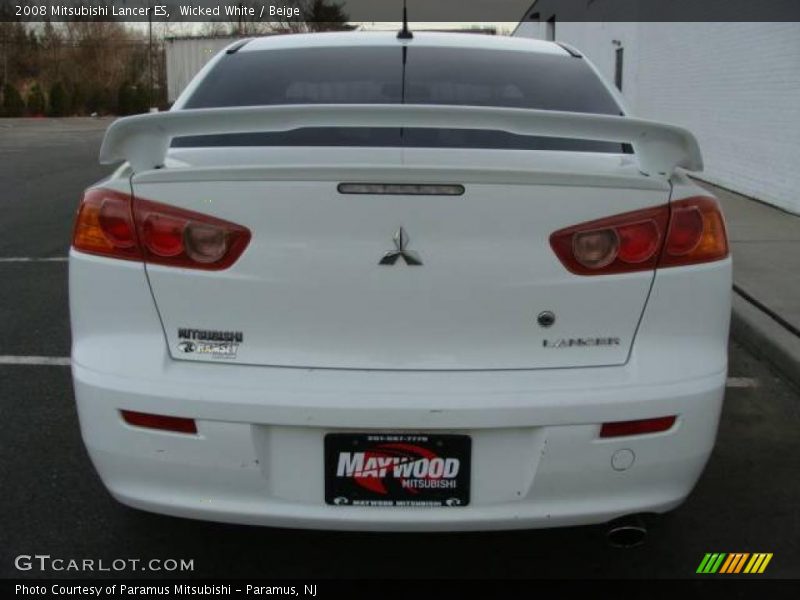 Wicked White / Beige 2008 Mitsubishi Lancer ES