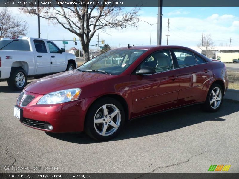 Performance Red Metallic / Light Taupe 2009 Pontiac G6 GT Sedan