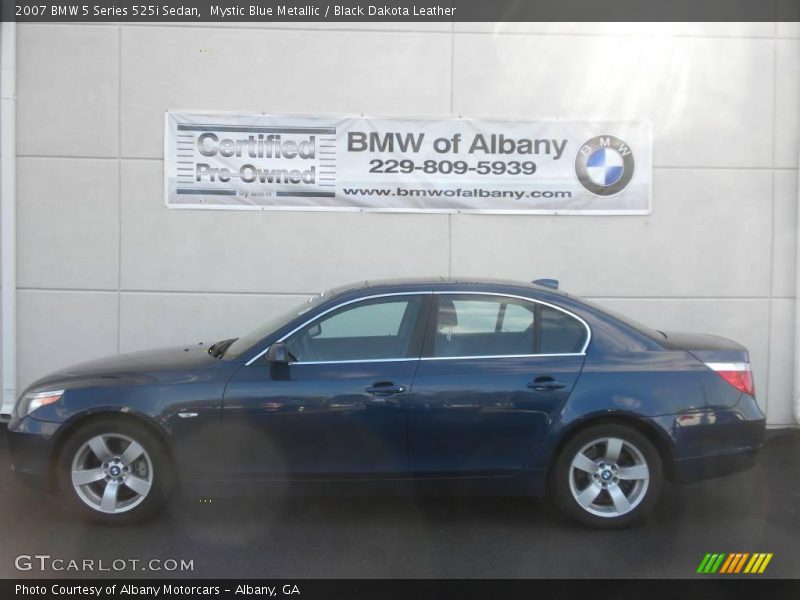 Mystic Blue Metallic / Black Dakota Leather 2007 BMW 5 Series 525i Sedan