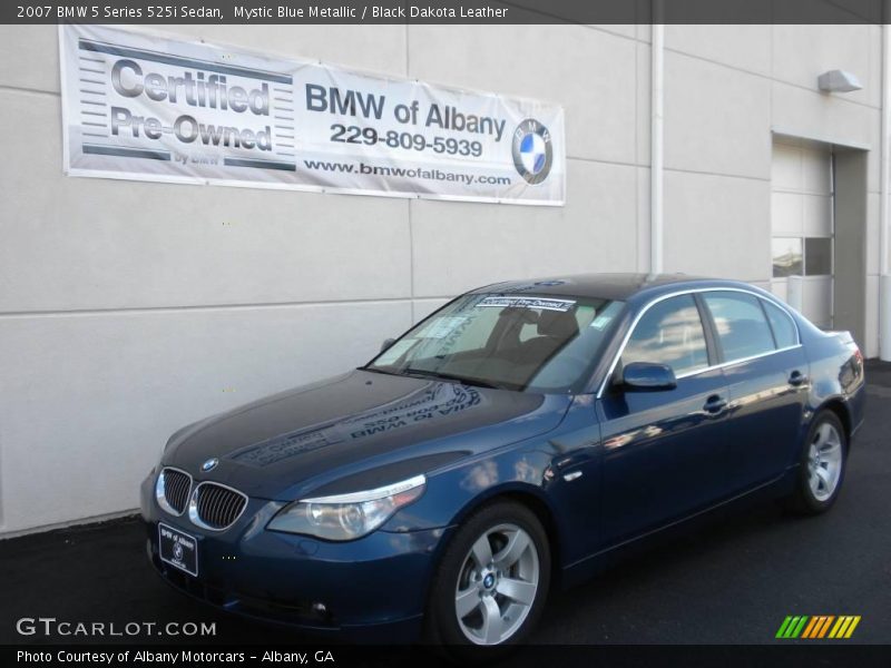 Mystic Blue Metallic / Black Dakota Leather 2007 BMW 5 Series 525i Sedan