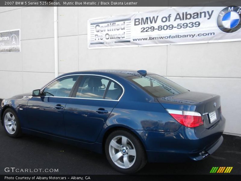 Mystic Blue Metallic / Black Dakota Leather 2007 BMW 5 Series 525i Sedan