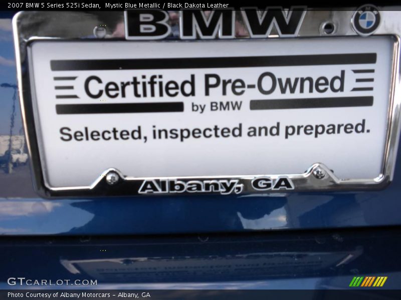 Mystic Blue Metallic / Black Dakota Leather 2007 BMW 5 Series 525i Sedan