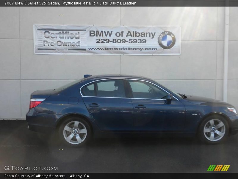Mystic Blue Metallic / Black Dakota Leather 2007 BMW 5 Series 525i Sedan