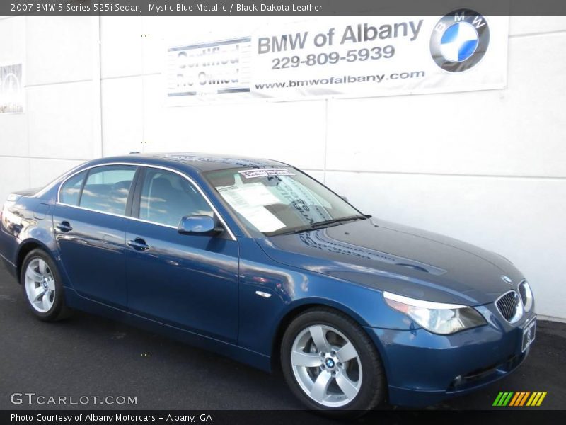 Mystic Blue Metallic / Black Dakota Leather 2007 BMW 5 Series 525i Sedan