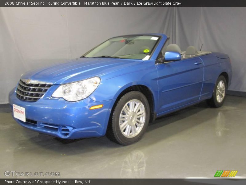 Marathon Blue Pearl / Dark Slate Gray/Light Slate Gray 2008 Chrysler Sebring Touring Convertible