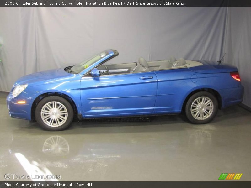 Marathon Blue Pearl / Dark Slate Gray/Light Slate Gray 2008 Chrysler Sebring Touring Convertible