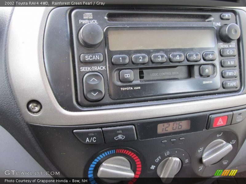 Rainforest Green Pearl / Gray 2002 Toyota RAV4 4WD
