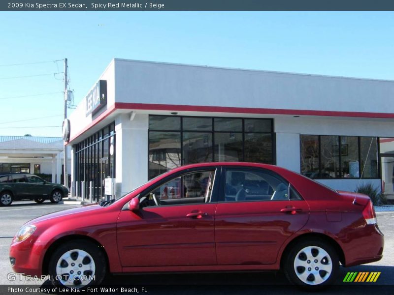 Spicy Red Metallic / Beige 2009 Kia Spectra EX Sedan