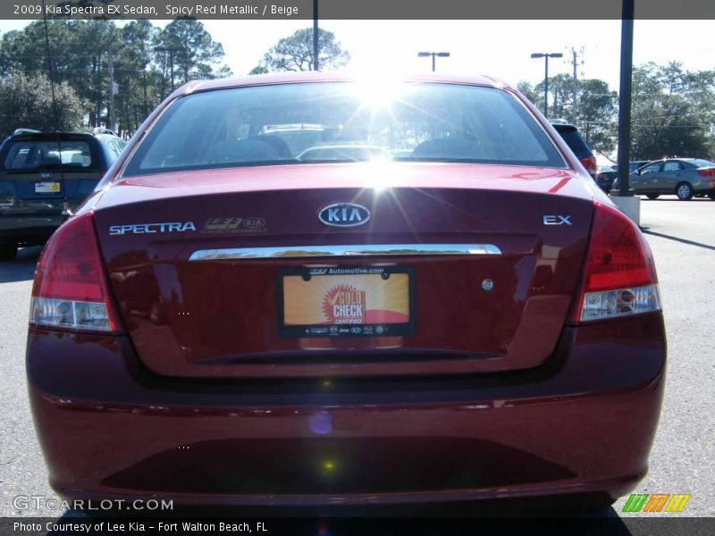Spicy Red Metallic / Beige 2009 Kia Spectra EX Sedan