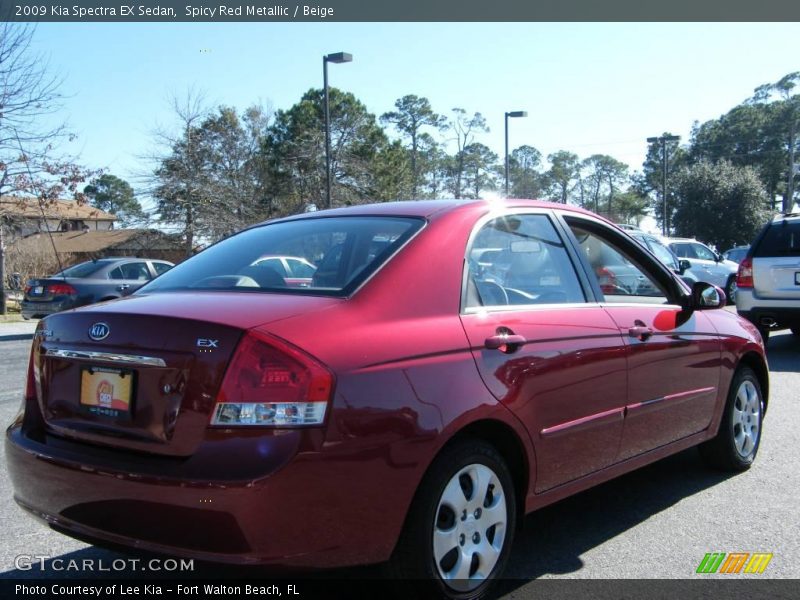 Spicy Red Metallic / Beige 2009 Kia Spectra EX Sedan