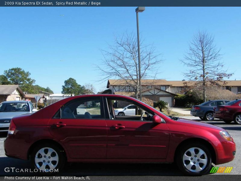 Spicy Red Metallic / Beige 2009 Kia Spectra EX Sedan