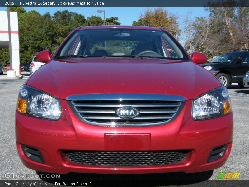 Spicy Red Metallic / Beige 2009 Kia Spectra EX Sedan