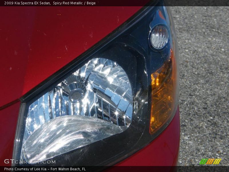 Spicy Red Metallic / Beige 2009 Kia Spectra EX Sedan