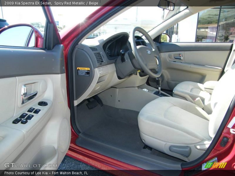 Spicy Red Metallic / Beige 2009 Kia Spectra EX Sedan