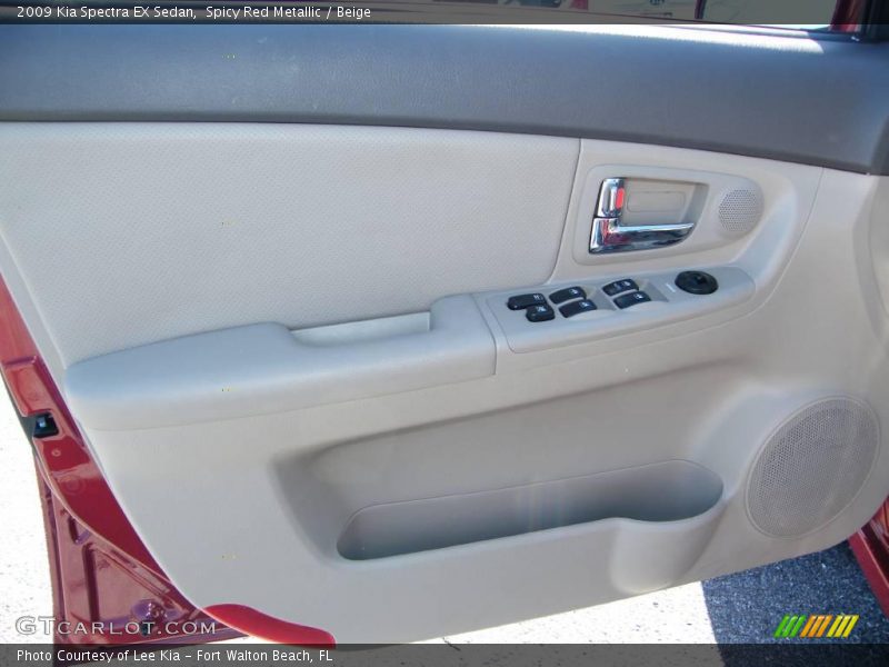 Spicy Red Metallic / Beige 2009 Kia Spectra EX Sedan