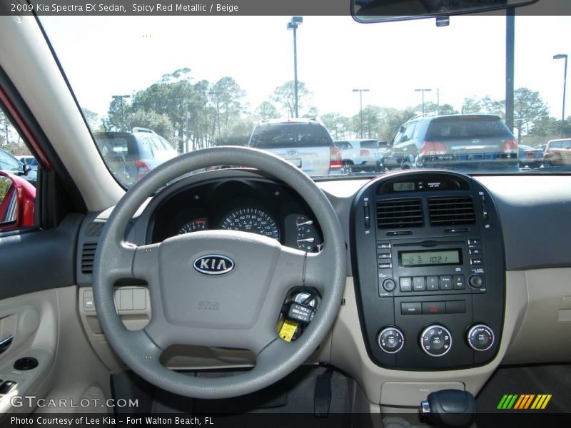 Spicy Red Metallic / Beige 2009 Kia Spectra EX Sedan