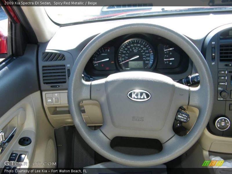 Spicy Red Metallic / Beige 2009 Kia Spectra EX Sedan