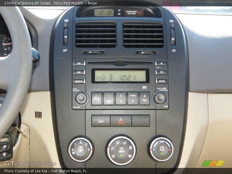 Spicy Red Metallic / Beige 2009 Kia Spectra EX Sedan