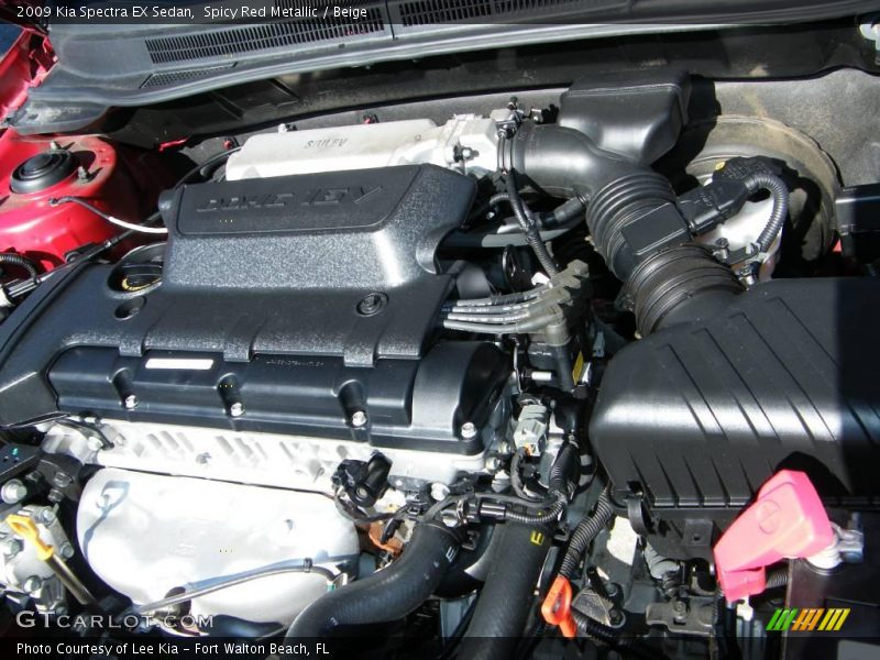 Spicy Red Metallic / Beige 2009 Kia Spectra EX Sedan