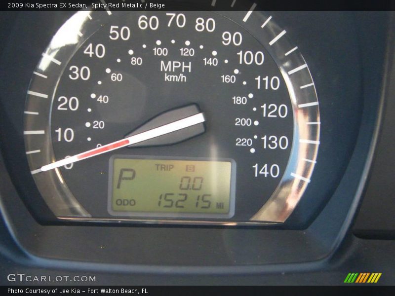 Spicy Red Metallic / Beige 2009 Kia Spectra EX Sedan