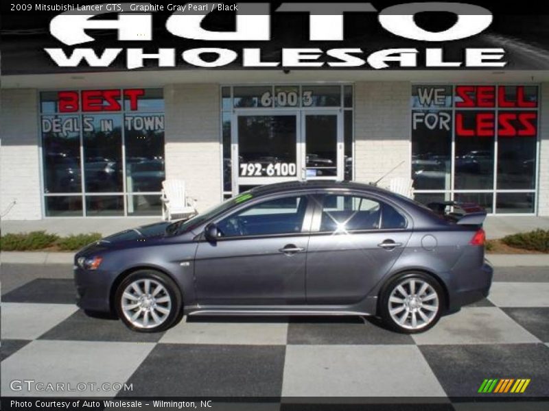 Graphite Gray Pearl / Black 2009 Mitsubishi Lancer GTS