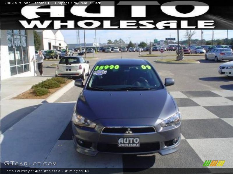 Graphite Gray Pearl / Black 2009 Mitsubishi Lancer GTS
