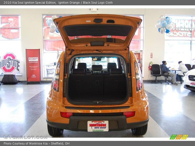 Ignition Orange / Black Soul Logo Cloth 2010 Kia Soul Ignition Special Edition