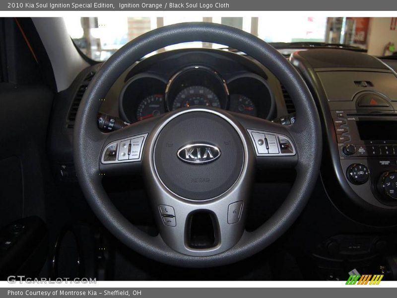 Ignition Orange / Black Soul Logo Cloth 2010 Kia Soul Ignition Special Edition