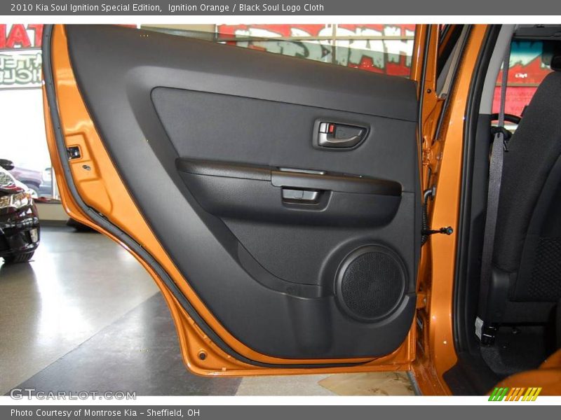 Ignition Orange / Black Soul Logo Cloth 2010 Kia Soul Ignition Special Edition