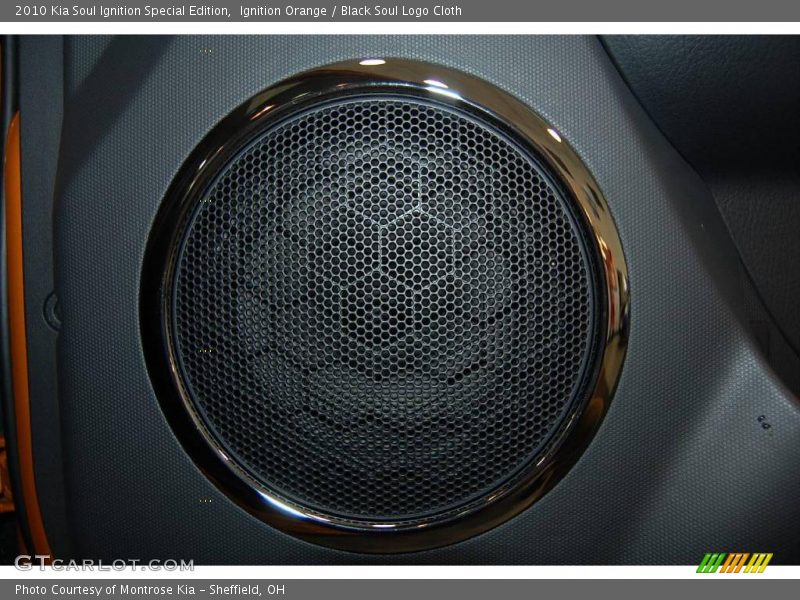 Ignition Orange / Black Soul Logo Cloth 2010 Kia Soul Ignition Special Edition