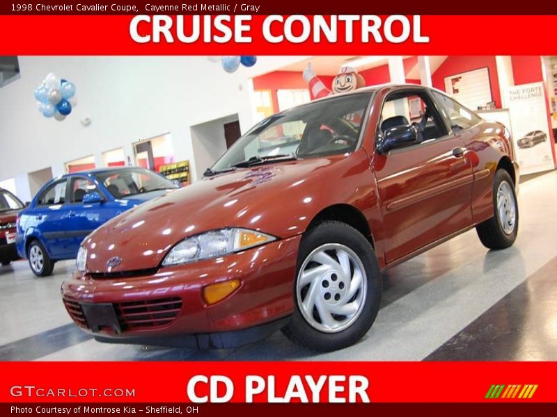 Cayenne Red Metallic / Gray 1998 Chevrolet Cavalier Coupe