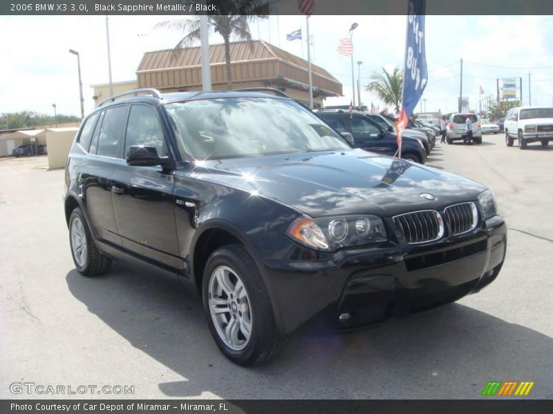 Black Sapphire Metallic / Black 2006 BMW X3 3.0i
