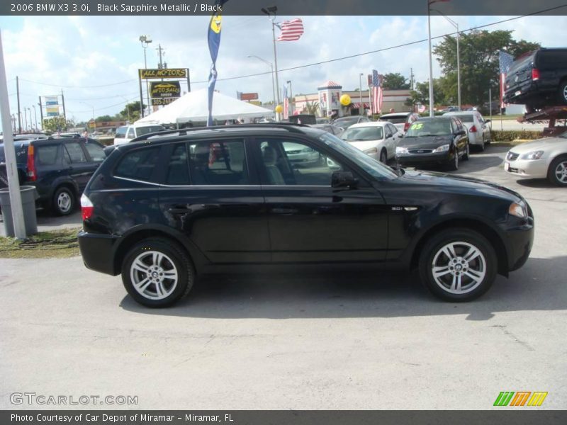Black Sapphire Metallic / Black 2006 BMW X3 3.0i