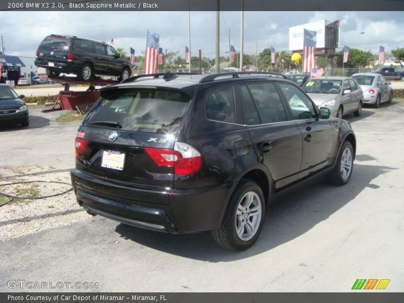 Black Sapphire Metallic / Black 2006 BMW X3 3.0i