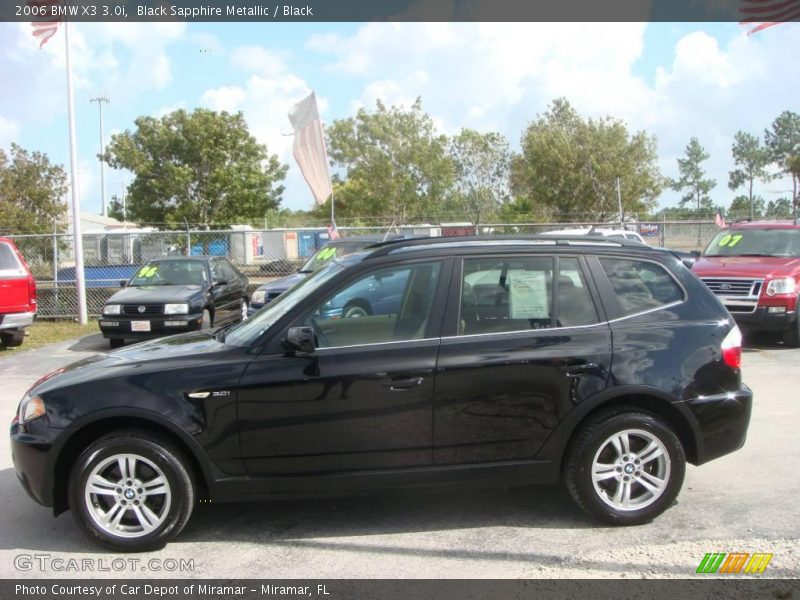 Black Sapphire Metallic / Black 2006 BMW X3 3.0i